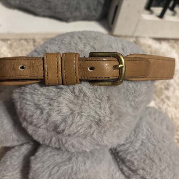 COACH Leather Belt Light Brown Cowhide Solid Brass Buckle Size 30/75cm - Picture 1 of 4